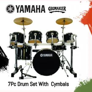 Black YAMAHA Rack Mounted 7 Pc Professional Acoustic Drum Se