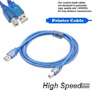 1.5M High Speed Transparent USB Printer Cable Type A