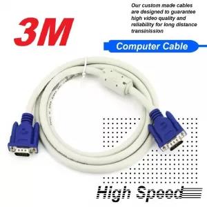 3M VGA Cable 1080P HD Male To Male Bold Extension Cable Cord