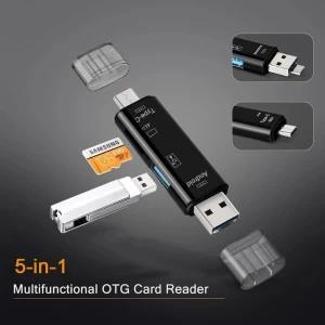 5 in 1 Card Reader USB OTG to USB 2.0 Adapter