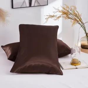 Brown Premium Quality Silk Pillow Case 18
