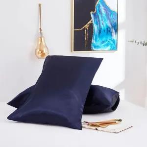 Dark blue Premium Quality Silk Pillow Case 18\