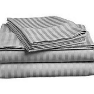 Egyptian Cotton Stripe Bedsheet King Size Gray