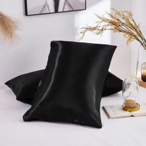 Generic Black Premium Silk Pillow Case 18\