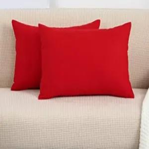 Generic Red Cushion Cover Pillow Case 18x27 Pair