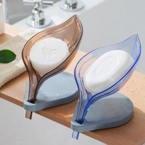Leaf Shape Soap Box Bathroom Soap Holder Sponge Rack