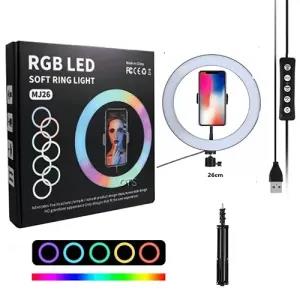 Multicolor RGB Ring Soft LED Light MJ26 With Stand