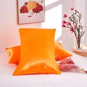 Orange Premium Quality Silk Pillow Case 18