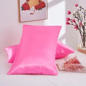 Pink 4 Peices Premium Quality Silk Pillow Case 18
