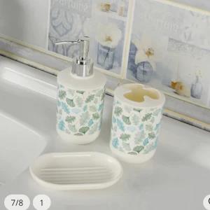 Plastic Printing Bathroom Accessories Set, , Set of 3