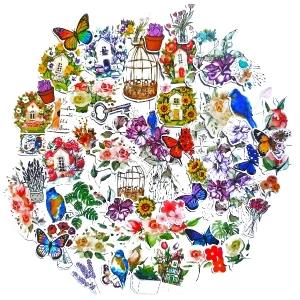 25Pcs Flower & Butterfly Stickers for Journal Books