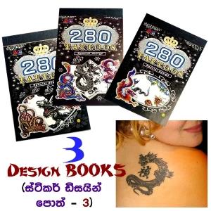 Temporary Tattoos Stickers 3 Books Set of Dragons
