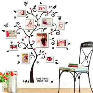 Black Family Photo Butterfly Frame Tree Memory of Love Color