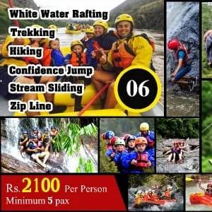 Water Rafting, Zipline, Kayak, Waterfall Absiling, Hiking , Stream Sliding, Confidence Jump, Natural Pool Activity ,Campaign , Leadership Training