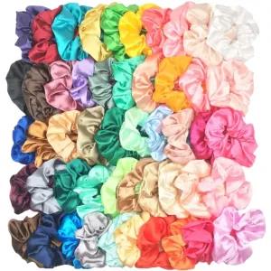 Generic Satin Scrunchies Multicolor Elastic Hair Bands