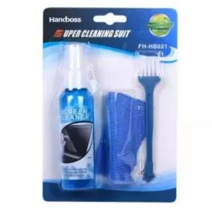 3 in 1 Laptop Cleaning Kit with Cloth Brush and spray bottle