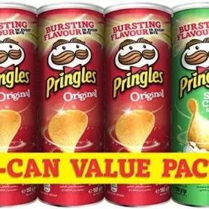 Pringles Original Flavored Chips 3 Cans Plus Pringles Sour C