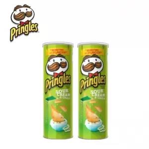 Pringles Potato Crisps Sour Cream & Onion 107g x 2Pcs