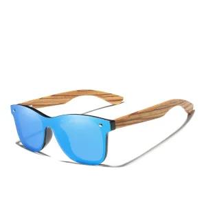 Blue Kingseven Zebra Wooden Frame Mirror Square Flat Lens P