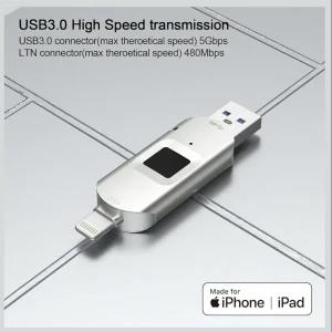 2in1 finger print flash drive 128gb