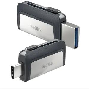 Silver SDDDC2 Type-C OTG Flash Drive 32GB USB Type-C Dual Po