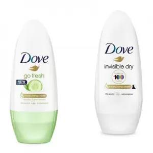 Dove Deo Roll On Go Fresh Cucumber & Green Tea + Dove Invisi