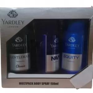 Yardley Body Spray Pack 3Pcs For Men - 150ml Bottles ( classic, Navy & Equity )