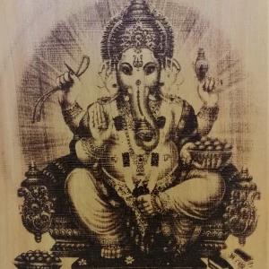 Load Ganesha wall art unique gifts Wood laser burning art