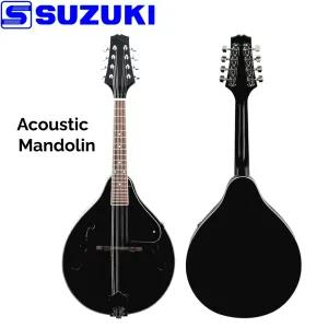 Black SUZUKI Spruce Wood 8-string A Style Acoustic Mandolin