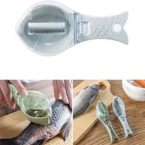 Blue Fish Scaler Sawtooth Scale Descaler Scrape Shaver Remov