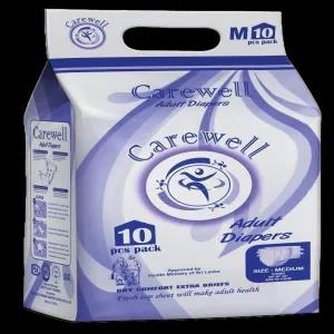Carewell Adult Diapers, Medium, 10 Pieces