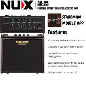 Brown NuX AC-25 STAGEMAN 25 Watt Portable Battery Operated A
