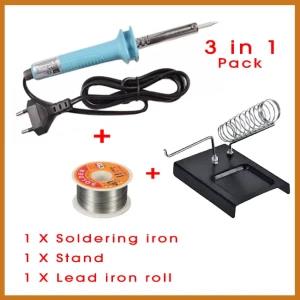 Electric Soldering Iron + Wire Flux Reel + Stand