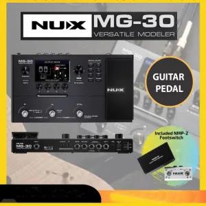 Black NUX MG-30 Guitar Multi-Effects Guitar Pedal with NMP-2
