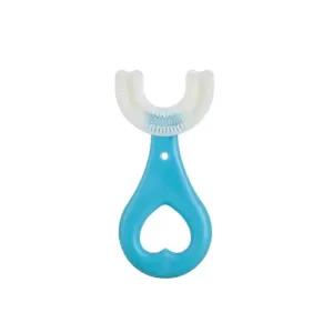 Blue U Shaped Toothbrush for Kids Manual Whitening Toothbrus