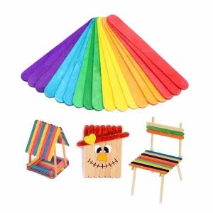 50 Ice Cream Wood Natural Wooden 11.4cm Sticks Popsicle