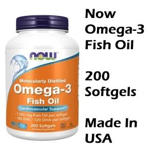 NOW Supplements Omega-3 Fish Oil 200 Softgels Skin Care