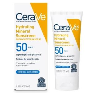 CeraVe Hydrating Mineral Sunscreen 75ml SPF 50 Sun Cream