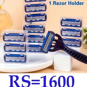 1 Handle + 12 Blades Men Women Manual Safety Razor