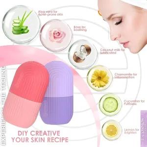4pcs Ice Face Roller Massager,Ice Cube Roller For Face, Eyes