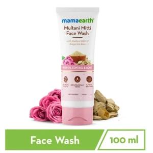 Mamaearth Multani Mitti Face Wash 100ml Oil Control Acne