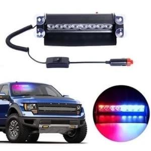 New 8 LED Strobe Red and BluePolice Flashing Light
