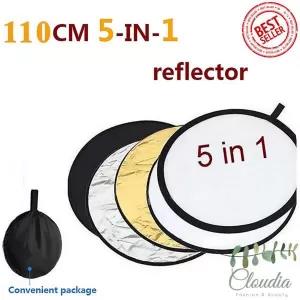 Round Reflector Board 110Cm 5 In 1 Folding Photography Fill