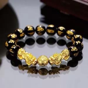 Lucky Fashionable Feng Shui Obsidian Stone Beads Bracelet