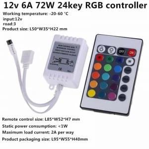 RGB LED Light Control BoxKey Remote Control (DC 12V)