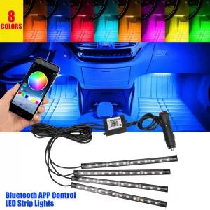 Wireless Remote Control Car RGB LED Neon Interior Light Lamp