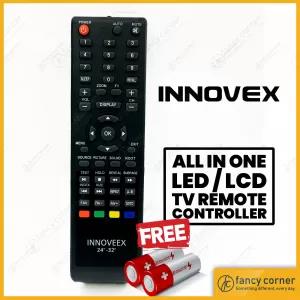 Black Innovex LCD / LED Tv Remote Controller & Free Batterie