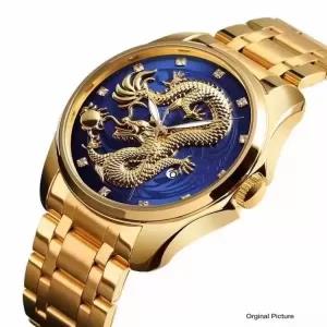 Gold Dragon Gold Plated Watch For Men