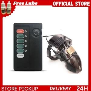 Electric Shock Plastic Male Chastity bdsm sex toy