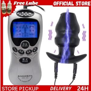 Electric shock vibrating bdsm silicone anal plug sex toy